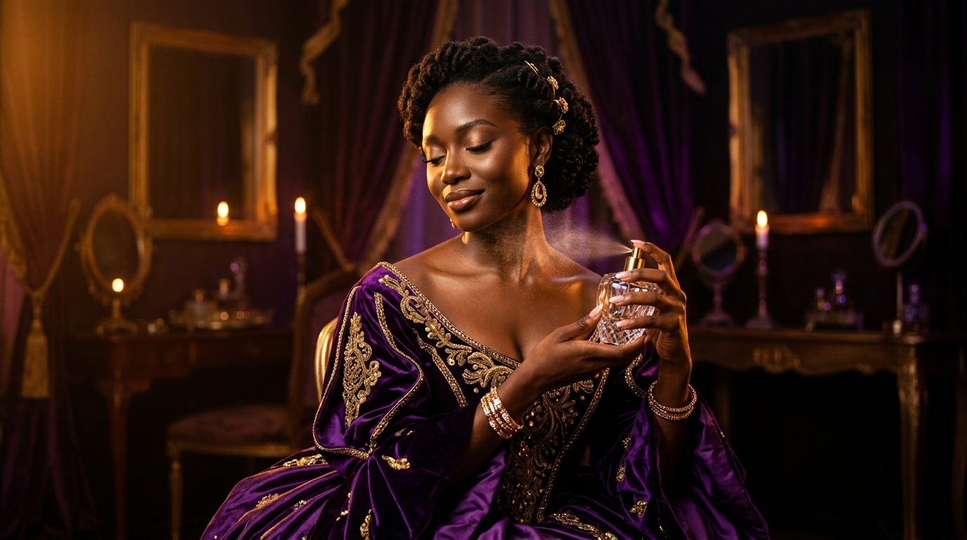 Femme élégante se parfumant — Al Kareem Parfumerie